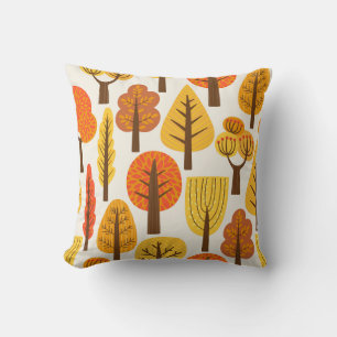 Autumn trees, seamless pattern. cushion