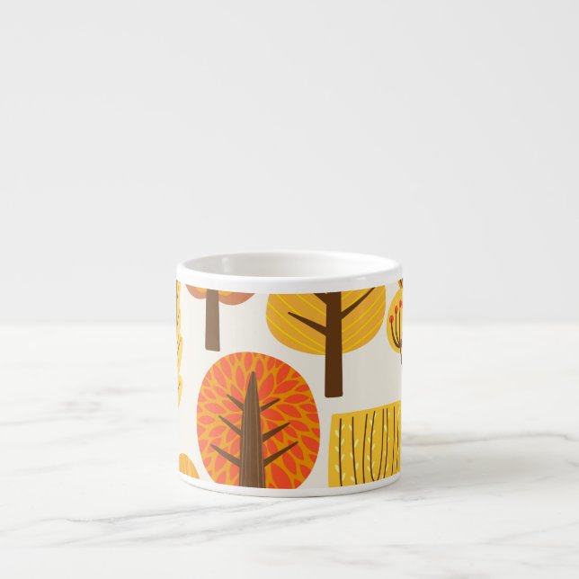 Autumn trees, seamless pattern. espresso cup (Front)