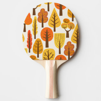 Autumn trees, seamless pattern. ping pong paddle