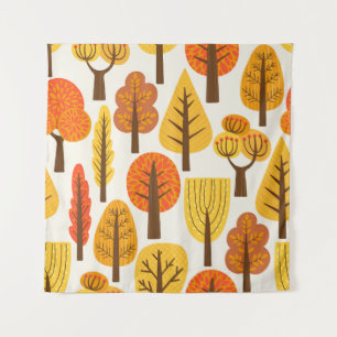 Autumn trees, seamless pattern. tapestry