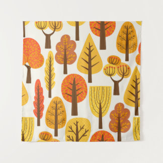 Autumn trees, seamless pattern. tapestry