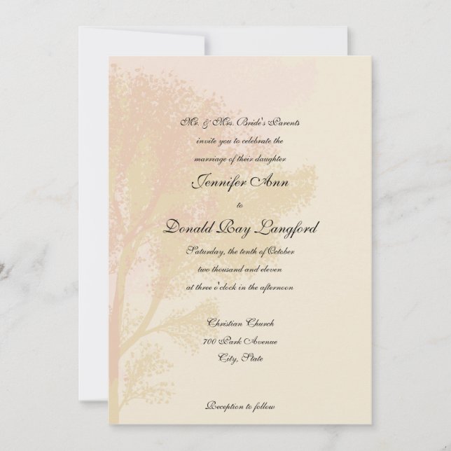 Autumn Trees Wedding Invitation (Front)