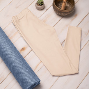 Autumn Trend Color Peach Blush Solid Leggings