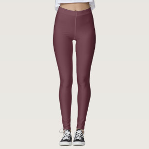 Autumn Trend Colour Dark Red Wine Solid Leggings