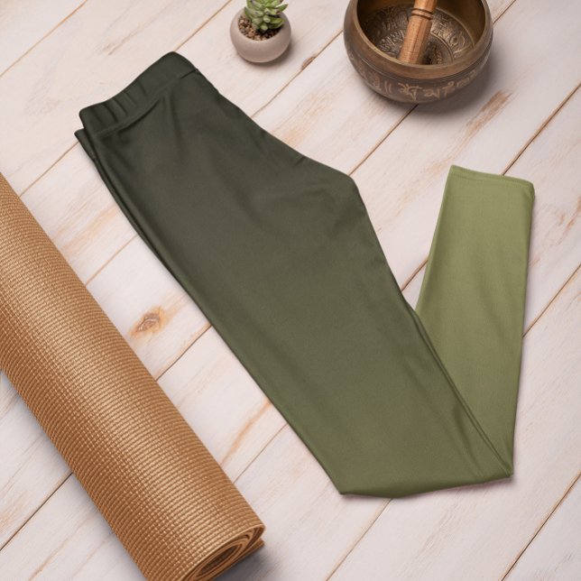 Autumn Trend Colour Olive Green Ombre Leggings (Mockup 1)