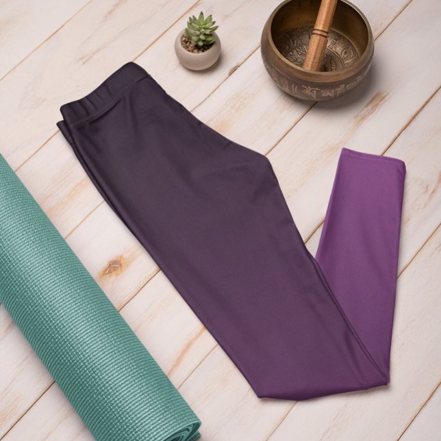 Autumn Trend Colour Plum Purple Ombre Leggings (Mockup 1)