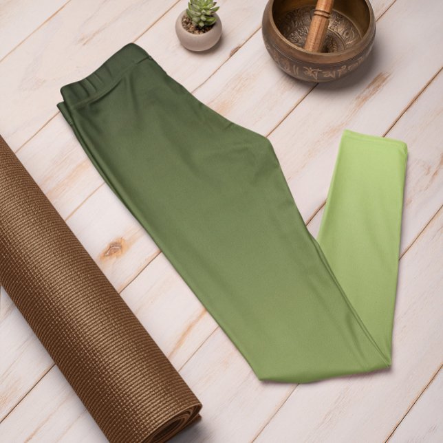 Autumn Trend Colour Spring Green Ombre Leggings (Mockup 1 Spring Green)