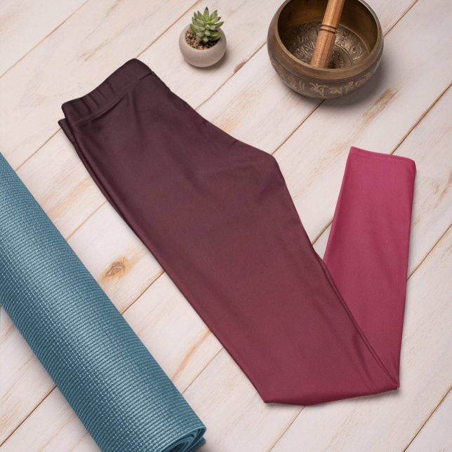 Autumn Trend Colour Vibrant Magenta Ombre Leggings (Mockup 1 Vibrant Magenta)