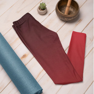 Autumn Trend Colour Vibrant Red Ombre Leggings