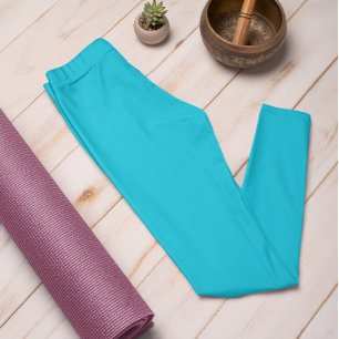 Autumn Trend Colour Vivid Cyan Solid Leggings