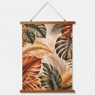 Autumn Tropical Monstera Botanical Pattern Hanging Tapestry