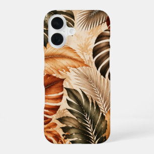 Autumn Tropical Monstera Botanical Pattern iPhone 16 Case