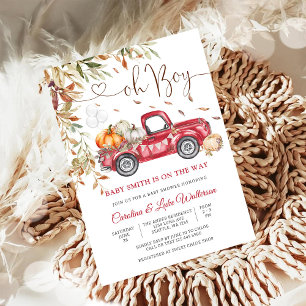 Autumn Truck Baby Shower Invitation