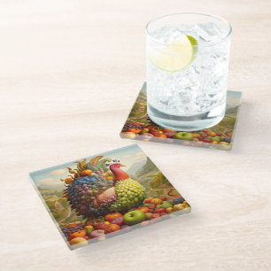 Autumn Turkey- 38 Glass Coaster