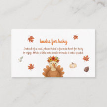 Autumn Turkey Baby Shower Enclosure Card