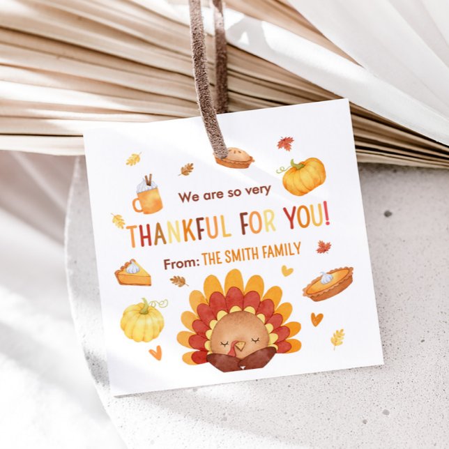 Autumn Turkey Pumpkin Thanksgiving Favour Tags (Turkey Pumpkin Autumn Thanksgiving Favor Tags)