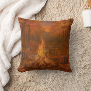 Autumn Twilight Bonfire Cushion