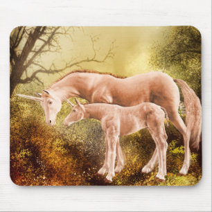 Autumn unicorns mouse pad