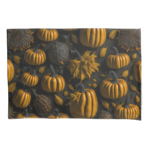 Autumn unique background design with pumpkins  pillowcase
