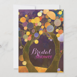 Autumn Vibe Purple Bridal Shower Invitation