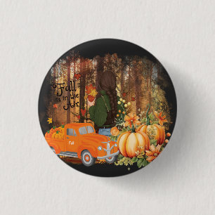Autumn Vibes, A Car Loaded With Pumpkin 3 Cm Round Badge