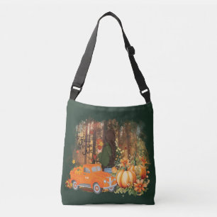 Autumn Vibes, A Car Loaded With Pumpkin Crossbody Bag