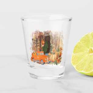 Autumn Vibes, A Car Loaded With Pumpkin Shot Glass