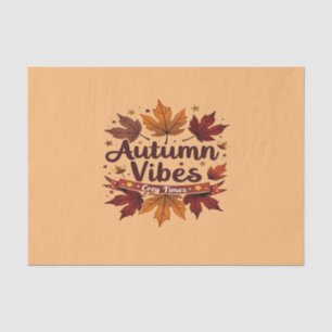 Autumn Vibes Cosy Fall Leaves Design Tissue Paper
