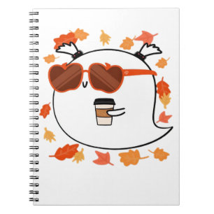 Autumn Vibes Cute Ghost Classic T-Shirt Notebook