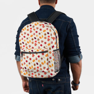 Autumn Vibes Fall Leaves Printed Backpack