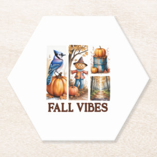 Autumn Vibes Fall Vibes Paper Coaster