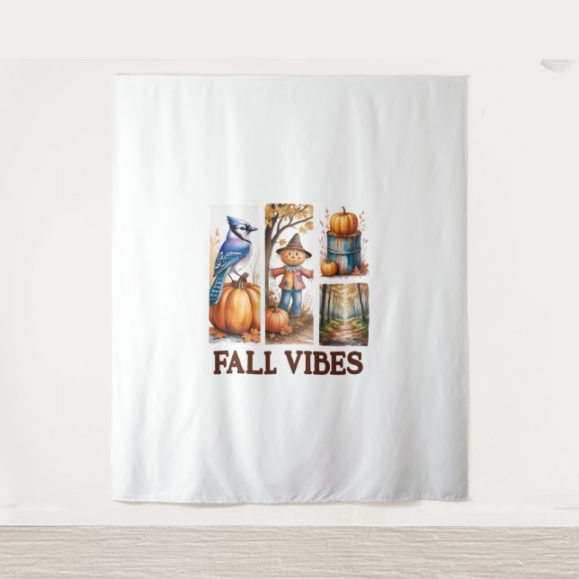 Autumn Vibes Fall Vibes Tapestry (Front)