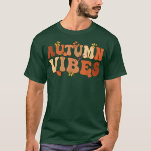 Autumn Vibes Falling Leaves Pumpkin Spice Harvest T-Shirt