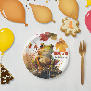 Autumn vibes Frog - Birthday Party - Paper Plate