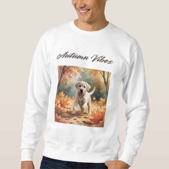 Autumn Vibes Labrador Puppy Sweatshirt (Front)