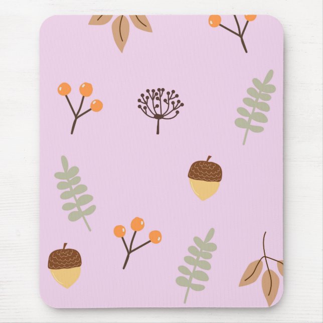 Autumn Vibes Leaf Pattern Art Mouse Pad (Front)