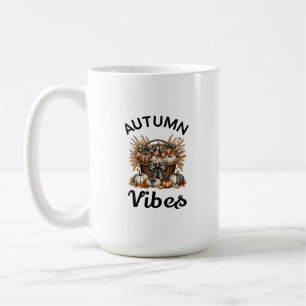 Autumn vibes pumpkin basket coffee mug