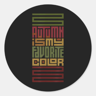 Autumn Vibes Retro Typography Block Lettering Fall Classic Round Sticker