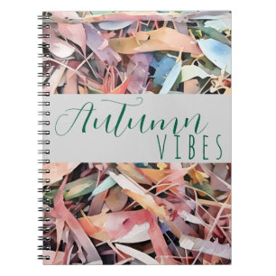 Autumn Vibes Watercolour Leaf Spiral Notebook 