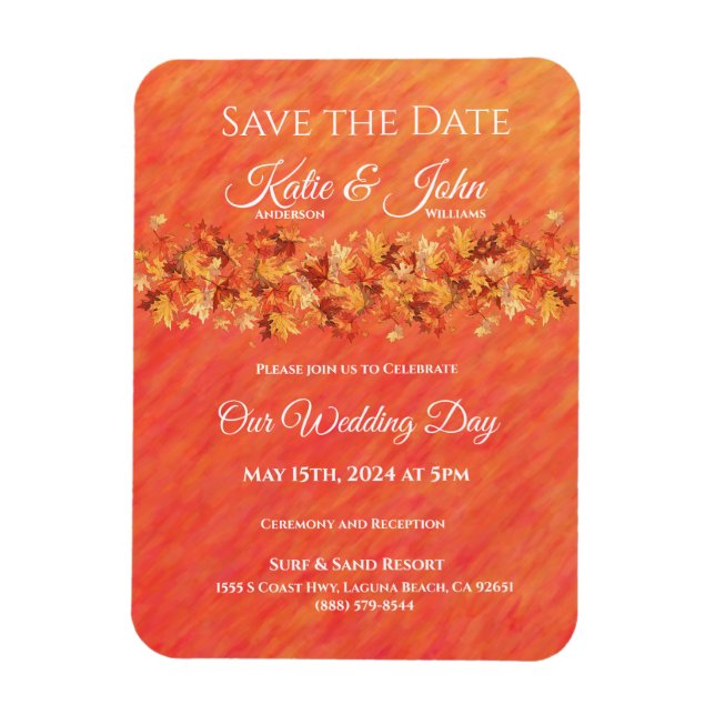 Autumn Vibes- Wedding Save the Date- Magnet (Vertical)
