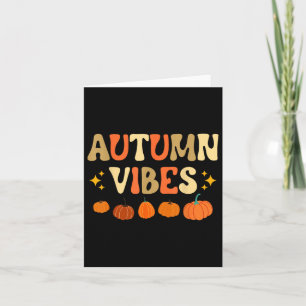 Autumn Vibes Women Men Kids Groovy Floral Retro Fa Card
