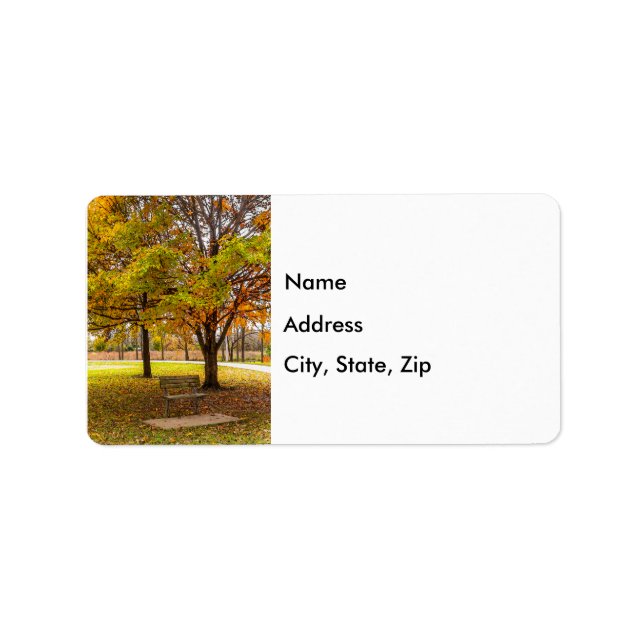 Autumn View Bench Address Labels (Front)