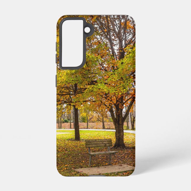Autumn View Bench OtterBox Samsung Phone Case (Back)