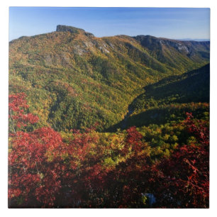 Autumn view of Linville Gorge often called the Ceramic Tile