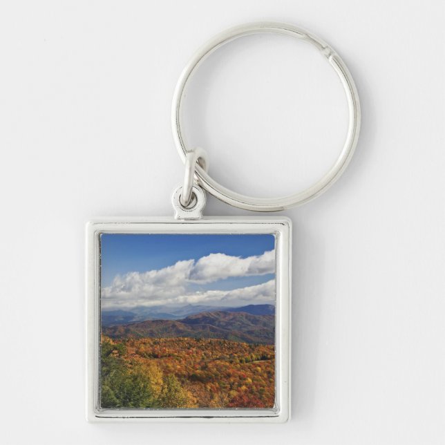 Autumn view of Southern Appalachian Mountains Key Ring (Front)