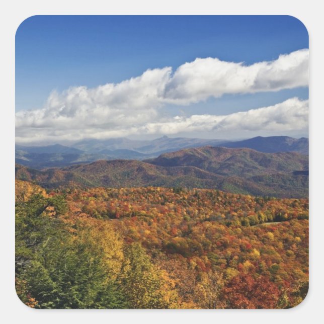 Autumn view of Southern Appalachian Mountains Square Sticker (Front)