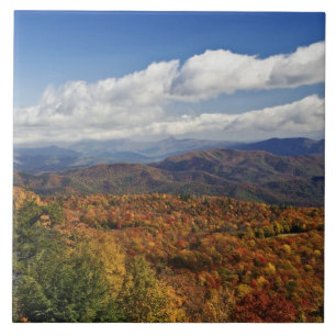 Autumn view of Southern Appalachian Mountains Tile