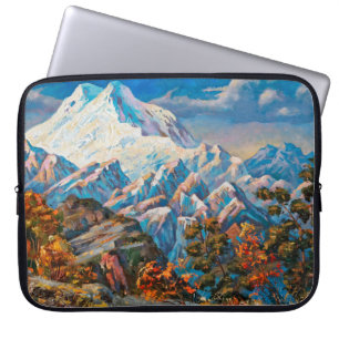 Autumn view of the two-headed mountain Elbrus. Mou Laptop Sleeve