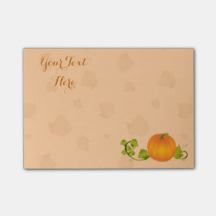 Autumn Vine Pumpkin with Customisable Text Post-it Notes
