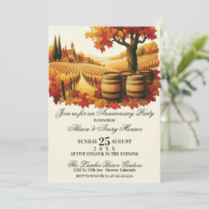 Autumn Vineyard Anniversary Party Invitation